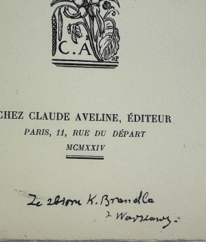 LOPES-VIEIRA Affonso - Le Roman D'Amandis de Gaule - Paris 1924 [vlastnícky záznam Konstanty Brandel].