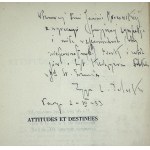 LUBICZ-ZALESKI Zygmunt - Attitudes et Destinees - Paris 1932 [autograf autora].