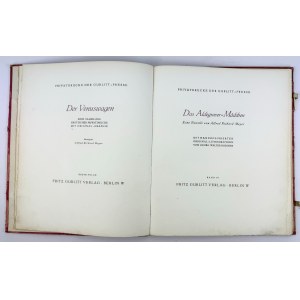 MEYER Alfred R. - Das Aldegrever-Madchen - Der Venuswagen - Berlin 1919.