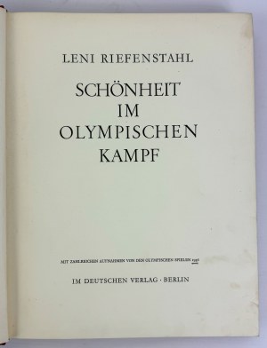 RIEFENSTAHL Leni - Schönheit im olympischen kämpf - Berlin 1936