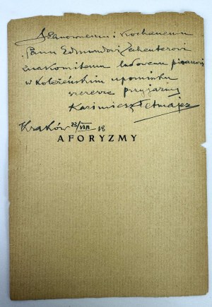 KAZIMIERZ PRZERWA TETMAJER - Photographies - 1909