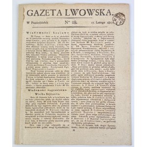 GAZETA LWOWSKA 1817 - [veľká vzácnosť].