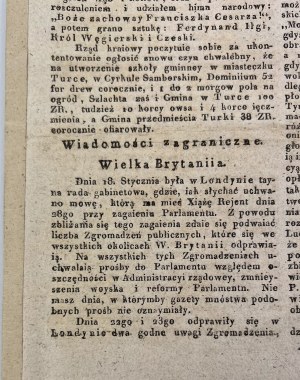 GAZETA LWOWSKA 1817 - [grande rareté].