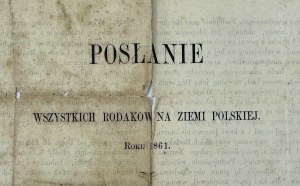 ODEZWA - POSSESSION DE TOUS LES RODAKS SUR LE TERRITOIRE POLONAIS - 1861 [Insurrection de novembre].