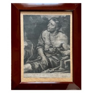 Jan KUPECKY, Lithographie aus dem 19. Jahrhundert, Der heilige Johannes der Täufer