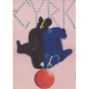 Andrzej Krzysztoforski: Cyrk (dwa niedźwiedzie na piłce) wydanie 2 z 1973, B1