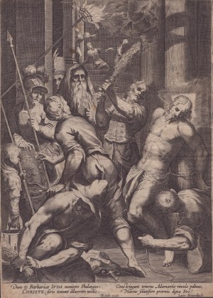 Theodoor Galle (attribuito a) - Aegidius Sadeler II (copia da) ( 1571-1633, 1568 1629 ), The Flagellation of Christ