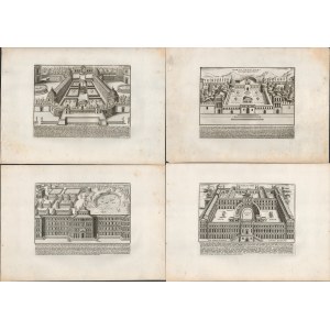 Giacomo Lauro ( 1560-1645 ), Lot of 4 plates with views of Rome