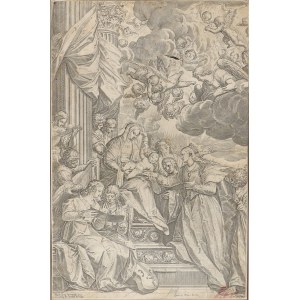 Agostino Carracci ( 1557-1602 ), The Mystical Marriage of Saint Catherine