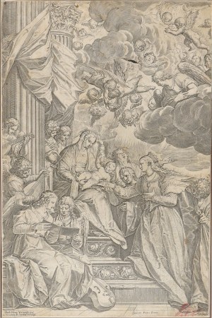 Agostino Carracci ( 1557-1602 ), The Mystical Marriage of Saint Catherine
