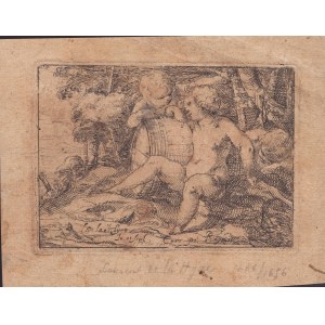 Laurent de la Hyre ( 1606-1656 ), Three putti with a barrel of wine