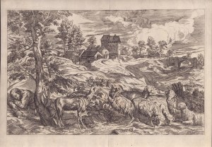 Valentin Lefebre ( 1637-1677 ), Landscape with sheep