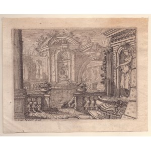 Francesco Vaccaro ( 1636 ca.-1687 ), Architectural capriccio with fountain