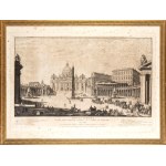 Panini Francesco (after) - Francesco Polanzani ( 1700-1783, 1738-1800 ), VEDUTA INTIERA DELLA GRAN PIAZZA E CHIESA DI S. PIETRO IN VATICANO..., 1790
