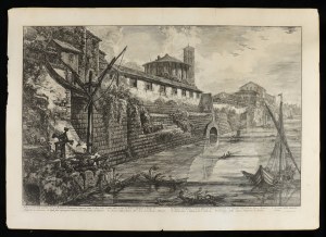 Giovanni Battista Piranesi ( Mogliano Veneto 1720-Venezia 1778 ), Veduta delle antiche sostruzioni fatte da Tarquinio Superbo dette il Bel Lido...