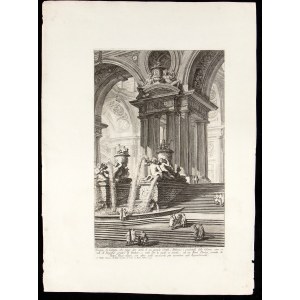 Giovanni Battista Piranesi ( Mogliano Veneto 1720-Venezia 1778 ), Gruppo di Colonne, che regge due archi d'un grande Cortile