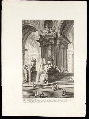 Giovanni Battista Piranesi ( Mogliano Veneto 1720-Venezia 1778 ), Gruppo di Colonne, che regge due archi d'un grande Cortile