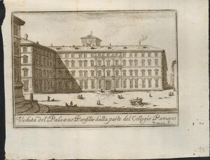 Giovanni Battista Piranesi ( Mogliano Veneto 1720-Venezia 1778 ), Veduta del Palazzo Panfilio dalla parte del Collegio Romano