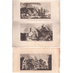 Franz Edmund Weirotter ( 1733-1771 ), Three landscapes with huts