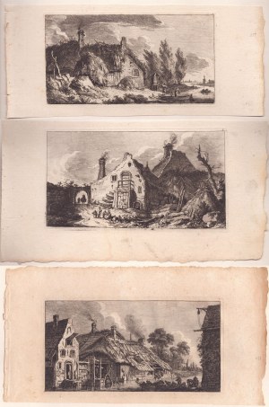 Franz Edmund Weirotter ( 1733-1771 ), Three landscapes with huts