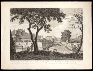 Carlo Labruzzi ( Roma 1748-Perugia 1817 ), A view of the Palatine Hill, the aqueduct of the Acqua Claudia the Ampitheatre