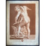 Francesco Bartolozzi ( 1728-1815 ), Cupid making his bow | Four putti after Guercino