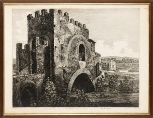 Luigi Rossini ( 1790-1857 ), Veduta del Ponte Nomentanto sulla Via Nomentana