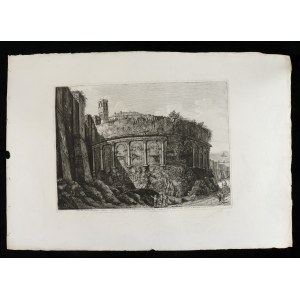 Luigi Rossini ( 1790-1857 ), Veduta dell'Avanzo dell'Anfiteatro Castrense, Rome 1822
