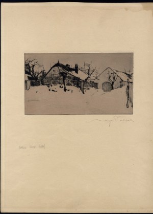 Max Pollak ( 1886-1970 ), Farmhouses under the snow, 1910-1915 ca.