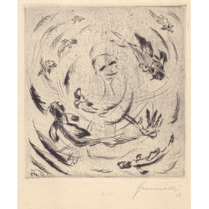 Walter Gramatté ( Berlin 1897-Hamburg 1927 ), Der Traum von den Fischen (The Dream of the Fish), 1918