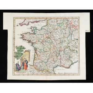 Giovambattista Albrizzi ( 1698-1777 ), Carta Geografica del Regno di Francia