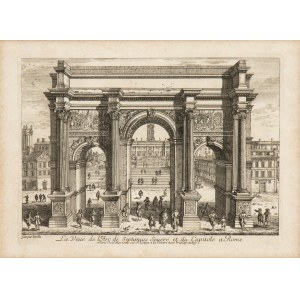 Gabriel Perelle ( 1600-1677 ), La Vue de l'Arc de Septimius Severe et du Capitole a Rome