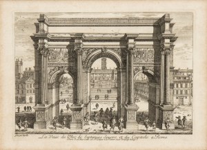 Gabriel Perelle ( 1600-1677 ), La Vue de l'Arc de Septimius Severe et du Capitole a Rome