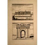 Lot of two plates depicting the monuments of Rome...