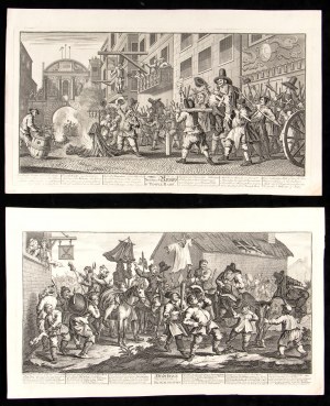 William Hogarth ( 1697-1764 ), Hudibras encounters the Skimmington | Burning ye Rumps at Temple Barr