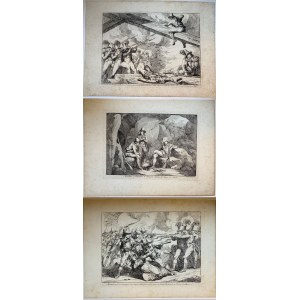 Bartolomeo Pinelli ( 1781-1835 ), Lot of three plates from the story of the brigand Massaroni, 1823