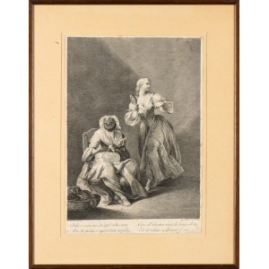 Francesco Bartolozzi ( 1728-1815 ), Harlequin as a lacemaker, 1760