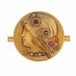Brooch with depiction of a woman, Austria, Vienna, 19th/20th century, Art Nouveau