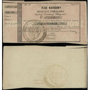 Polska, obligacja tymczasowa na 100 złotych, 1863
