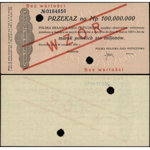 Polska, przekaz na 100 milionów marek polskich, 20.11.1923
