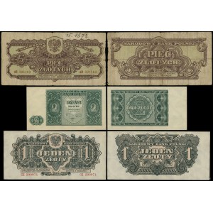Polska, zestaw 3 banknotów, 1944-1946