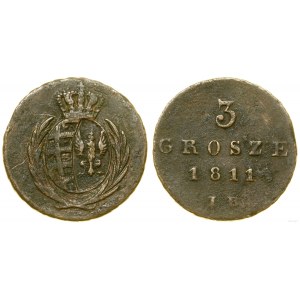 Polonia, 3 grosze, 1811 IB, Varsavia