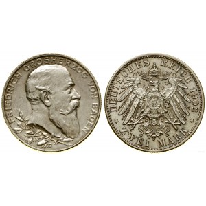 Niemcy, 2 marki, 1902 G, Karlsruhe