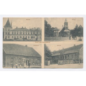 Kuczków - palác, škola a kostel (851)