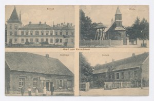 Kuczków - palác, škola a kostol (851)
