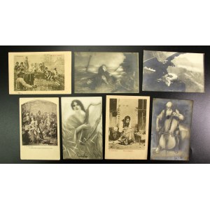 Cartoline d'arte della Seconda Repubblica e precedenti. Set di 7 pezzi. (1518)