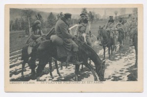 Poľské légie - brigádny generál Pilsudski so štábom (658)