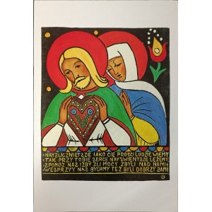 Reproduction postcard: Lela Pawlikowska, Jesus Heart
