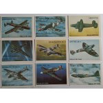 SATZ VON 9 POSTKARTEN FLUGZEUGE KRIEGE II, FLUGZEUG, FLUGZEUGE, MIT DENEN POLEN GEKÄMPFT HAT, FAIREY BATTLE, HURRICANE, SPITFIRE, WELLINGTON, MUSTANG, LANCASTER