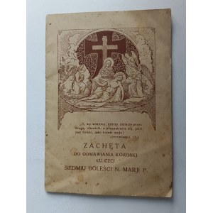 KSIĄŻECZKA PRZEMYŚL KROSNO MAMIDŁOWSKI TOMAKA ZACHĘTA DO ODMAWIANIA KORONKI KU CZCI SIEDMIU BOLEŚCI NMP PRZEDWOJENNA 1938 R